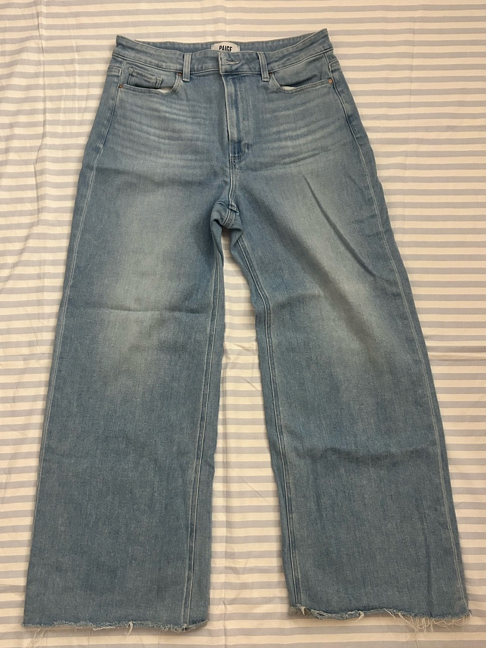 PAIGE Light Wash Wide Leg Jeans